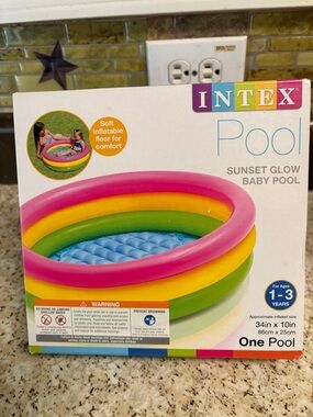 Intex Sunset Glow Baby Pool - Pink/Yellow/Green/Blue